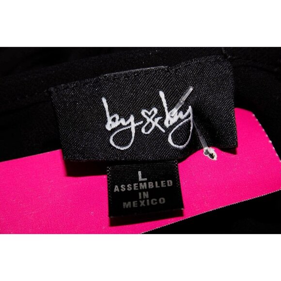 By and by $52 Sz L Black Sleeveless Solid Sheer Removable Chain Dress - Picture 4 of 9